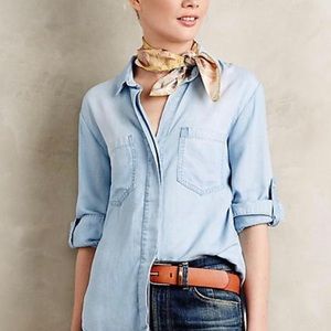 Cloth and Stone Split Back Chambray Denim Shirt